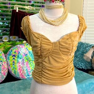 Just Polly ruched corset style top with sweetheart neckline